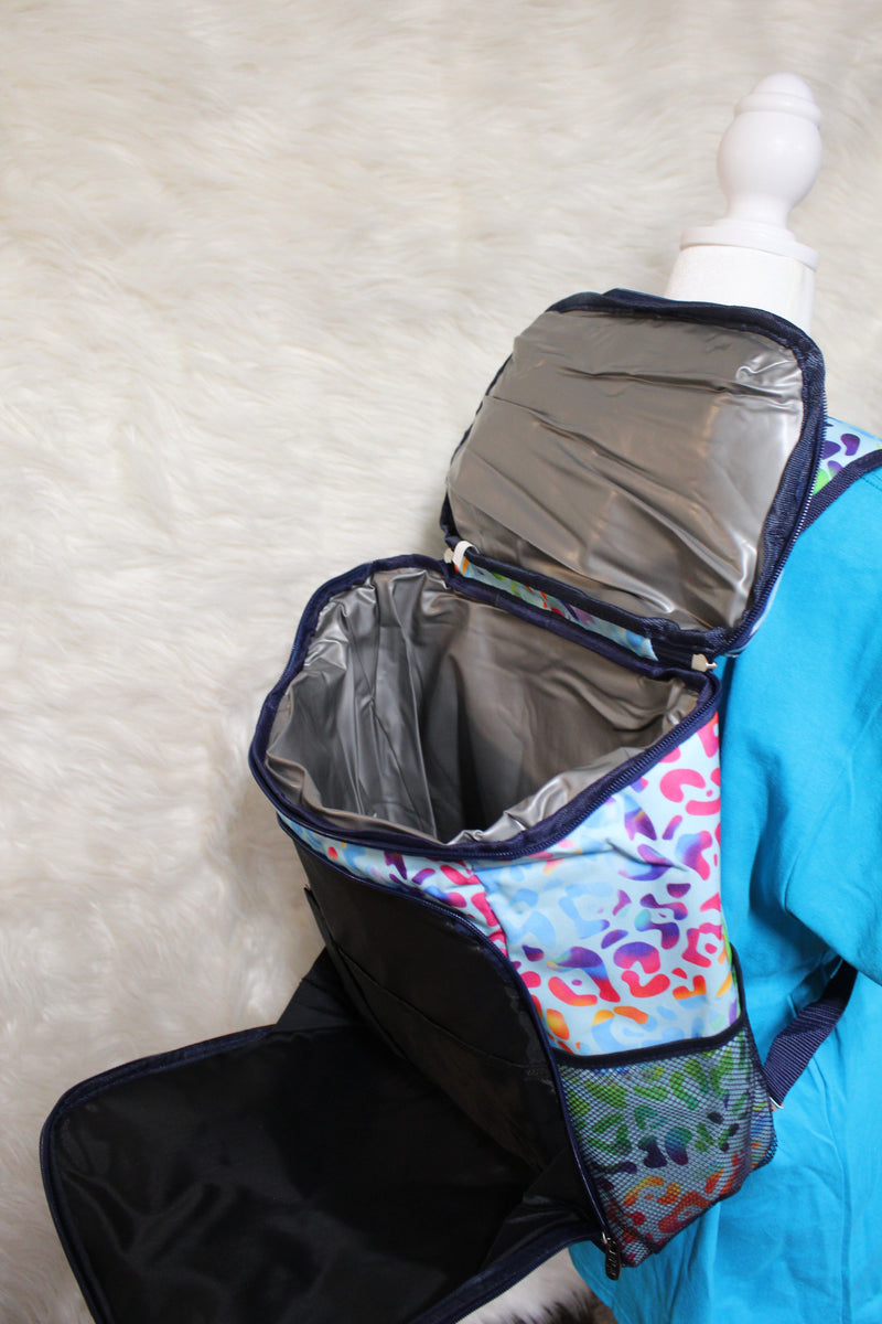 Rainbow Cheetah Backpack Cooler Double A Customs