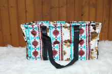 Load image into Gallery viewer, Aztec Cow Print Utility Tote
