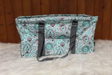 Load image into Gallery viewer, Teal Paisley Utility Tote
