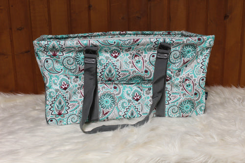 Teal Paisley Utility Tote