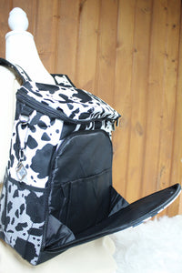 Black and White Cow Backpack Cooler