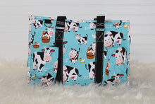 Load image into Gallery viewer, Cow In Around Zippered Caddy Tote