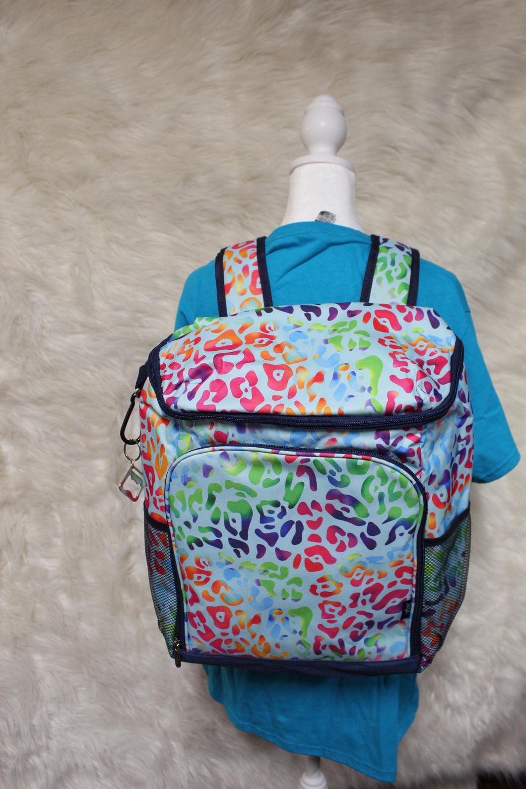 Rainbow Cheetah Backpack Cooler