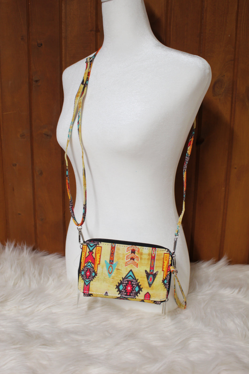 Yellow Aztec All in one Wallet